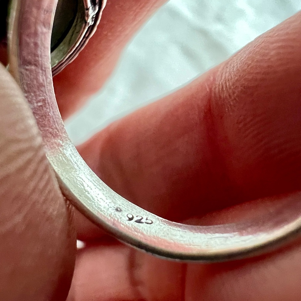 925 OMG GORGEOUS Flash Labradorite Heart ❤️ Ring 8 1/4 - Picture 8 of 10